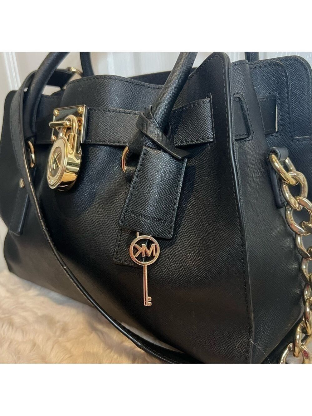 MICHAEL KORS HAMILTON LEATHER SATCHEL - Picture 4 of 15